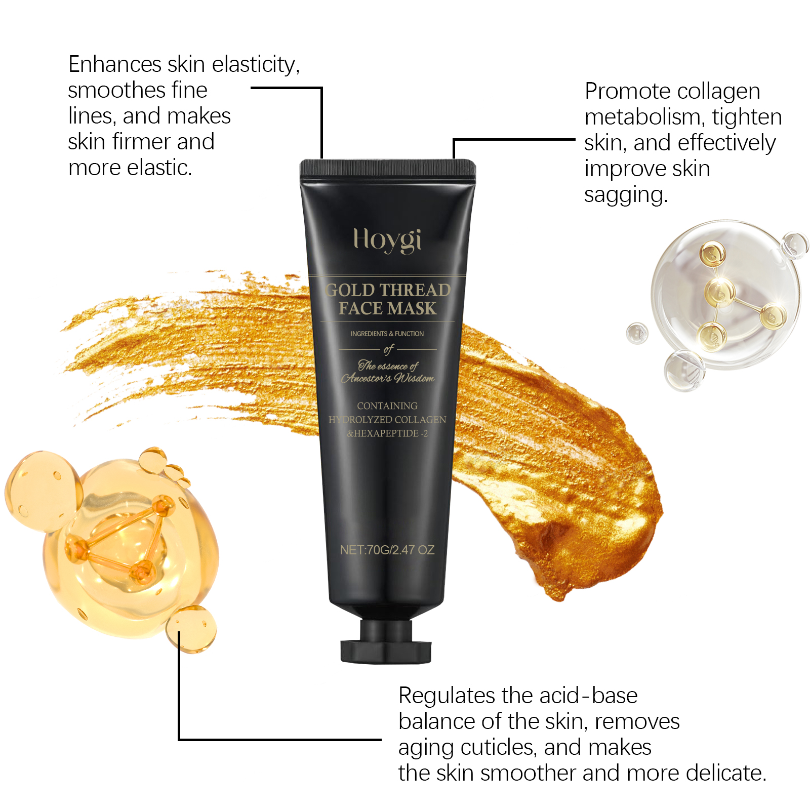 HOYGI 24K Gold Peeling Face Ma - огляд і ціна Luxury Skincare For Women